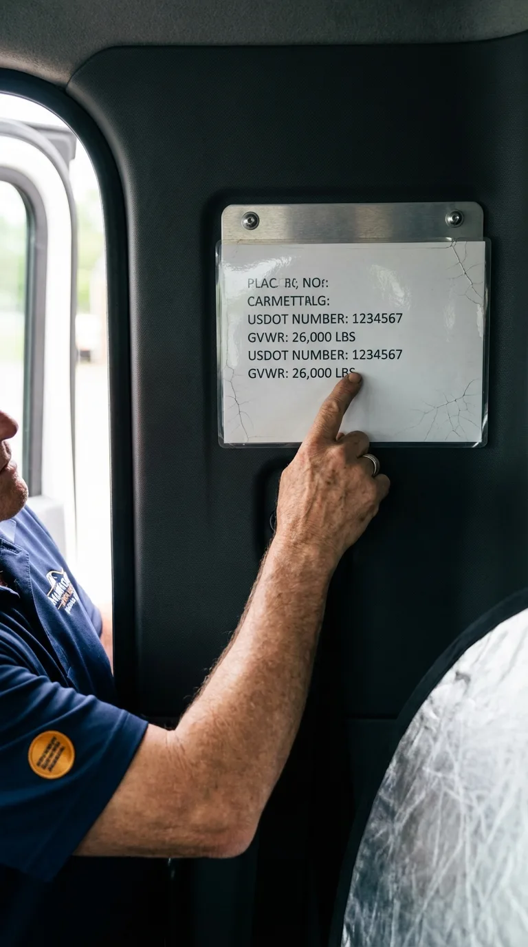 USDOT licensing placard verification in Bristow